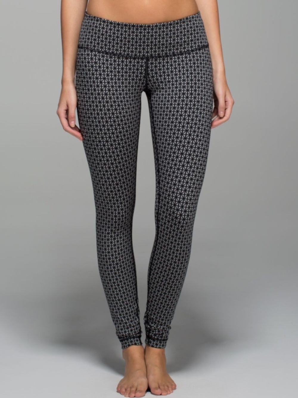 Lululemon Wunder Under Pant Tri Geo Silver Spoon Black 6 Yoga Gym Activewear